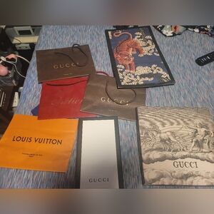 Gucci and Louis Vuitton Shopping Bags & Boxes